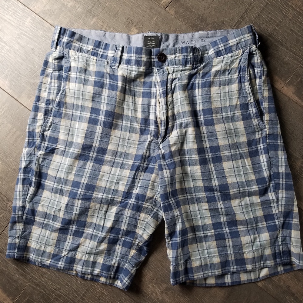☀️3/$25 J. Crew Blue Yellow Plaid Cotton Short